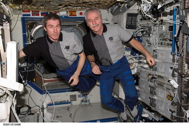 NASA image: Krikalev and Phillips in Destiny module