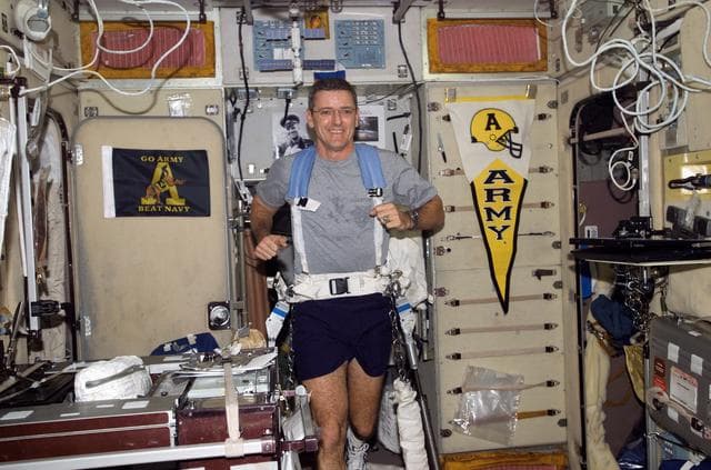 NASA image: McArthur runs on the TVIS during Expedition 12