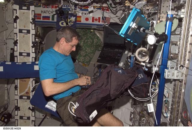 NASA image: McArthur performs FOOT setup operations during Expedition 12