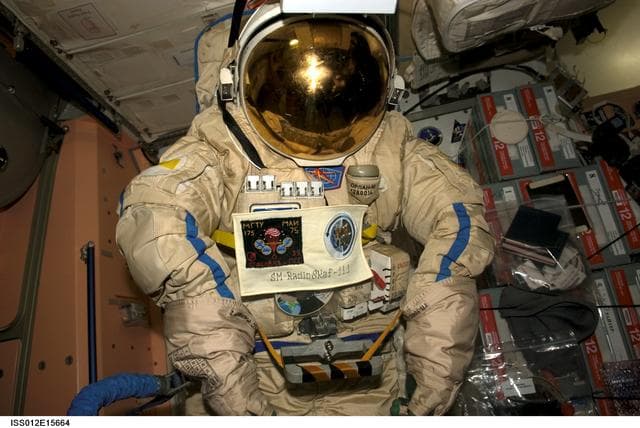 NASA image: Orlan suit after Radioskaf (Suitsat-1) preparations on Expedition 12