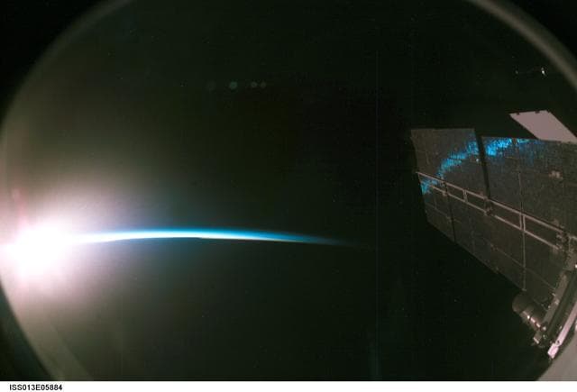 NASA image: Setting sun taken by Expedition 13 crew member