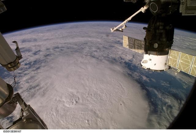 NASA image: Soyuz Spacecraft TMA-8 docked to the ISS taken during Expedition 13
