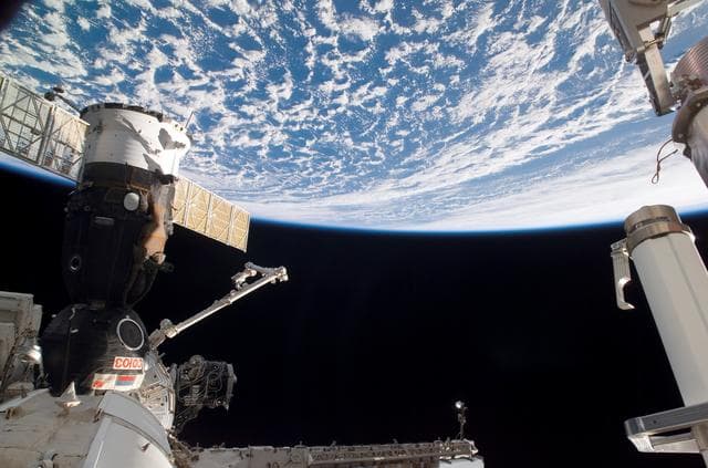 NASA image: Soyuz Spacecraft TMA-8 docked to the ISS taken during Expedition 13