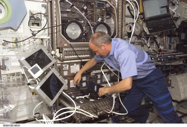 NASA image: Williams works at the MSG during Expedition 13