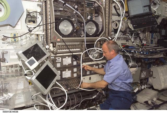 NASA image: Williams works at the MSG during Expedition 13