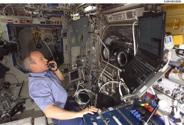 NASA image: Williams works at the MSG during Expedition 13