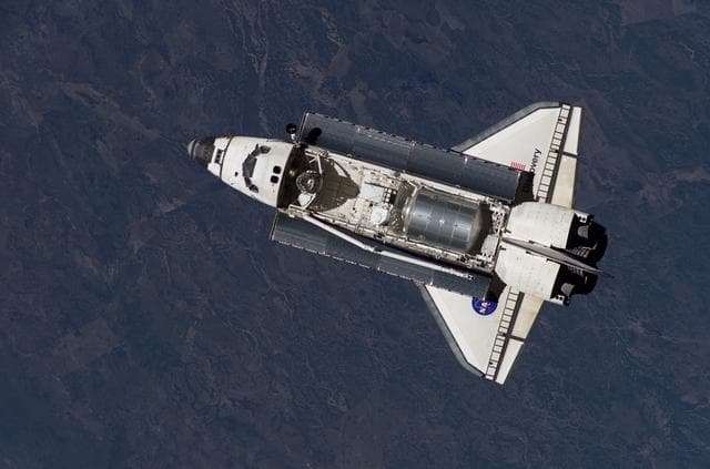 NASA image: Discovery approaching the ISS for docking during the STS-121 mission