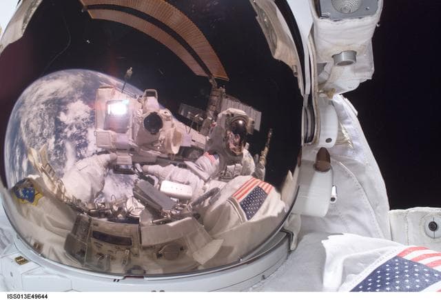 NASA image: Fossum during EVA 1
