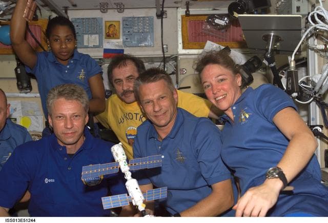 NASA image: Group shot of Expedition 13 and STS-121 crewmembers taken during joint operations