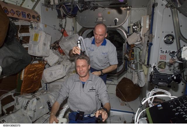 NASA image: Crewmembers in the Node 1/Unity during Expedition 13