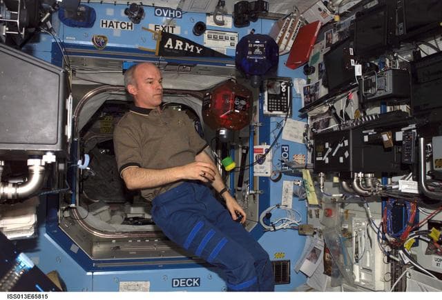 NASA image: Williams in U.S. Laboratory during Expedition 13