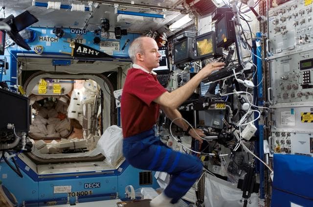 NASA image: Williams in the U.S. Laboratory during Expedition 13