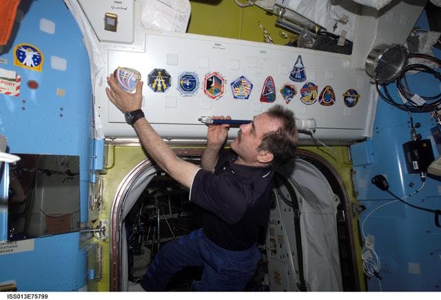 NASA image: Vinogradov in the A/L during Expedition 13