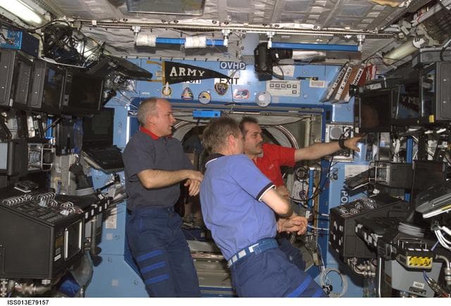 NASA image: Expedition 13 Crew working in the U.S. Laboratory