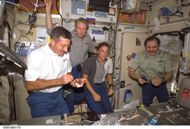 NASA image: Expedition 13 / STS-115 Crewmembers in the SM