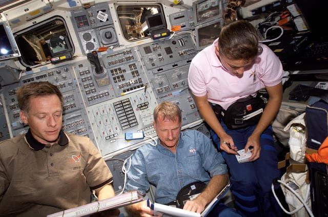 NASA image: STS-115 Crewmembers prepare for their return home on the Shuttle Atlantis