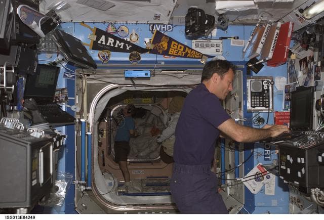 NASA image: Lopez-Alegria working in the U.S. Laboratory