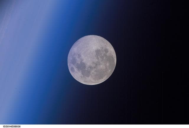 NASA image: Full Moon as seen from ISS
