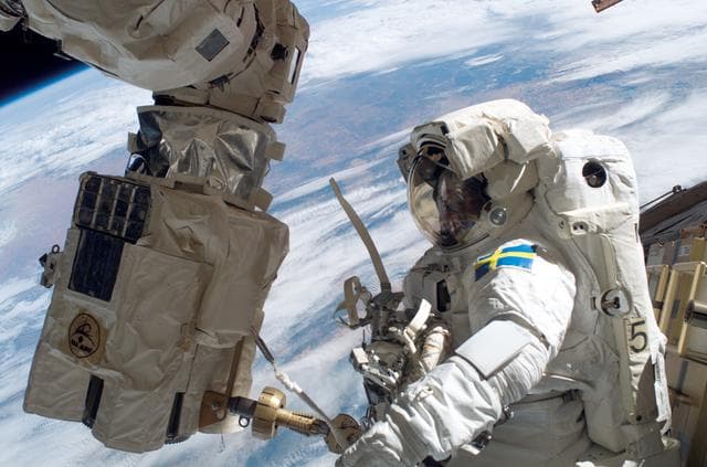 NASA image: Fuglesang during EVA 2