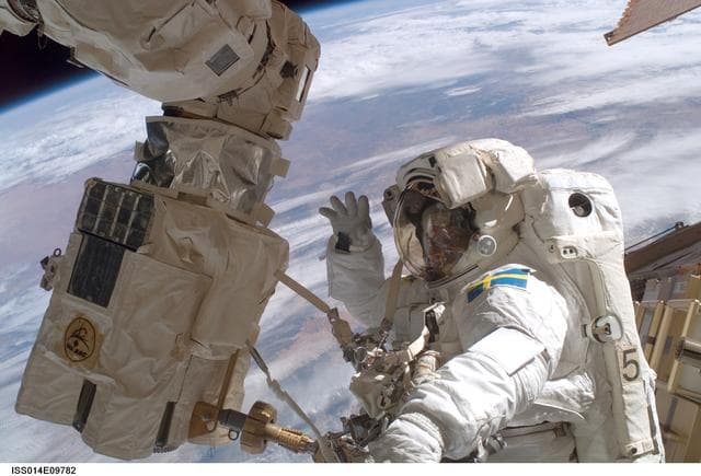 NASA image: Fuglesang during EVA 2