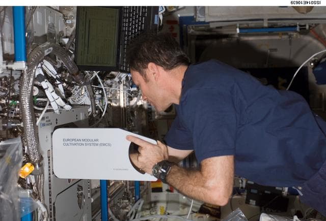 NASA image: Lopez-Alegria performs EMCS-EC replace activity in Destiny laboratory module