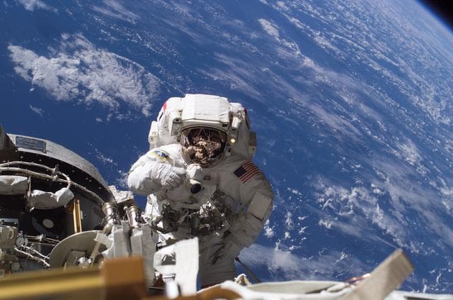 NASA image: Lopez-Alegria during EVA 8
