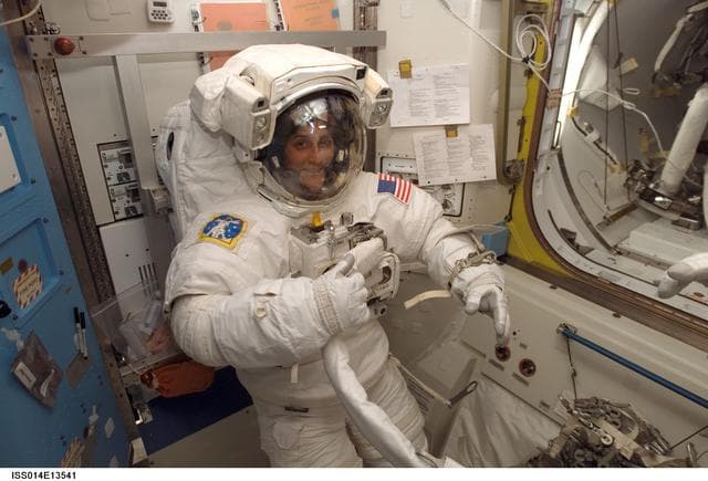 NASA image: Williams in Quest prior to EVA 8