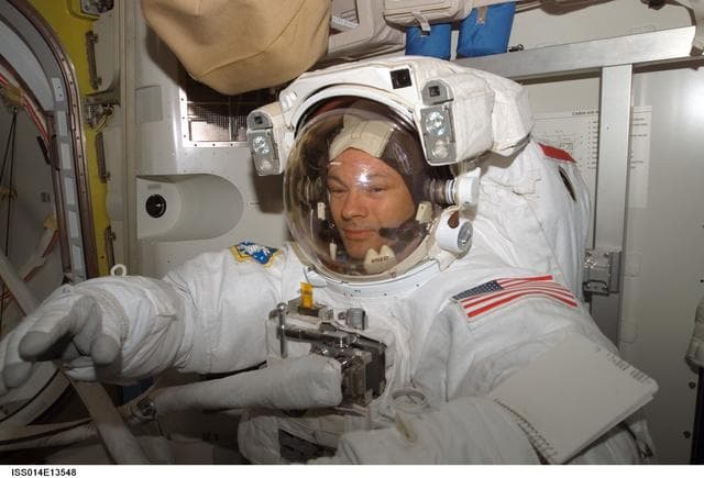 NASA image: Lopez-Alegria in Quest prior to EVA 8