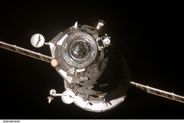 NASA image: View of the Progress Spacecraft during undocking from the ISS
