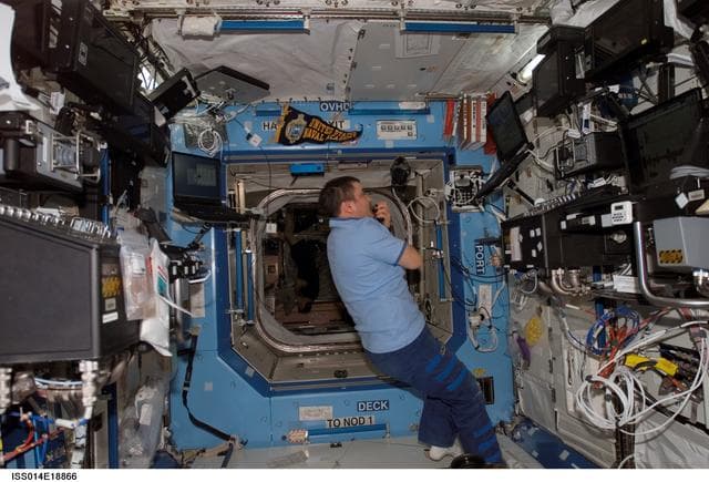 NASA image: Tyurin in the Destiny laboratory module.