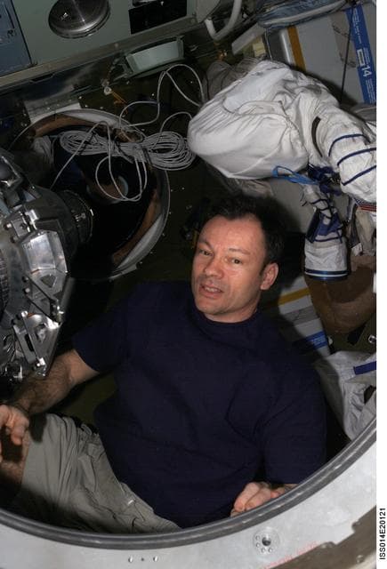 NASA image: Lopez-Alegria in Soyuz spacecraft
