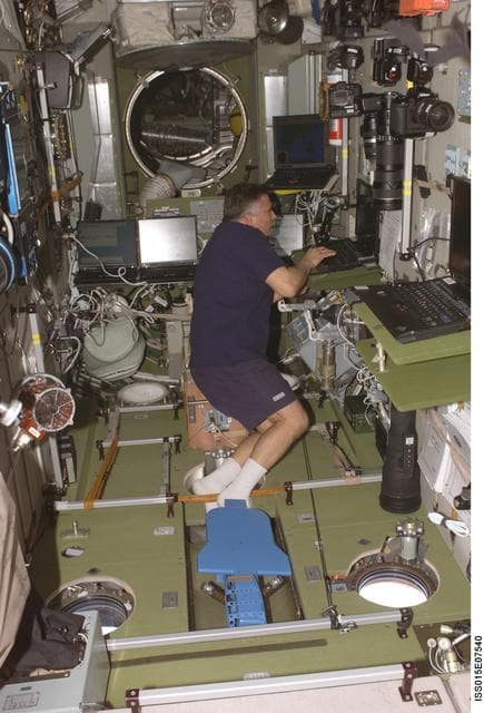 NASA image: Yurchikhin Downloads IWIS Data in the SM during Expedition 15