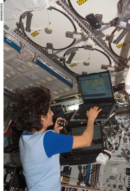 NASA image: Williams during Sleep-Long Experiment in the US Lab during Expedition 15