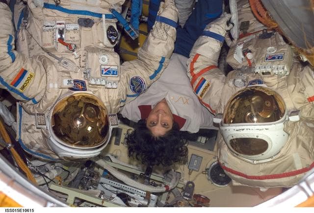 NASA image: Williams poses for a photo in the DC1 during Expedition 15