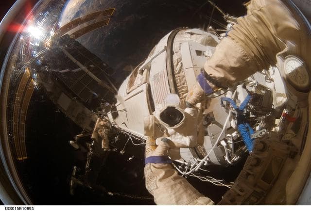 NASA image: View of Kotov during a session of EVA on Expedition 15