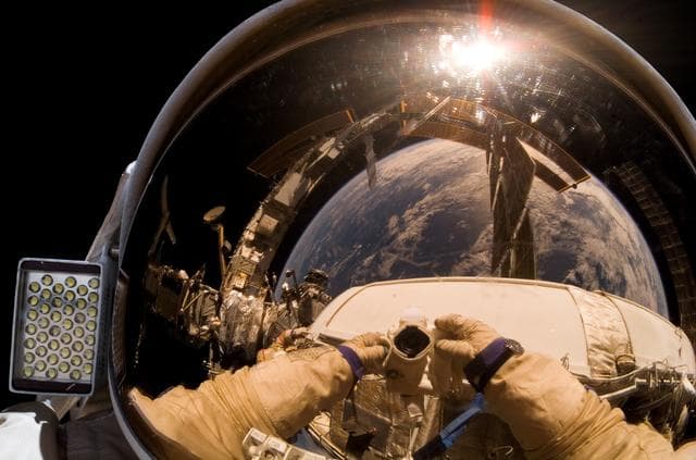 NASA image: View of Kotov during a session of EVA on Expedition 15
