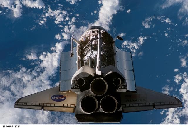 NASA image: Atlantis and Payload on approach to the ISS during the STS-117 Mission