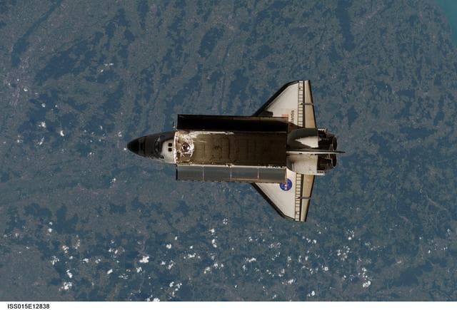 NASA image: View of Atlantis after undocking from the ISS for the STS-117 Mission