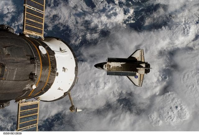 NASA image: View of Atlantis after undocking from the ISS for the STS-117 Mission