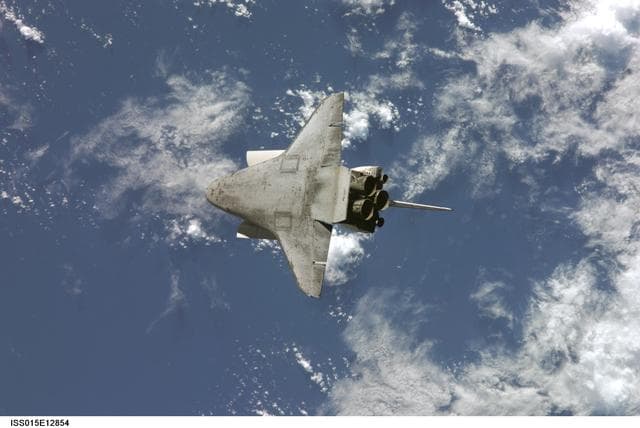 NASA image: View of Atlantis after undocking from the ISS for the STS-117 Mission