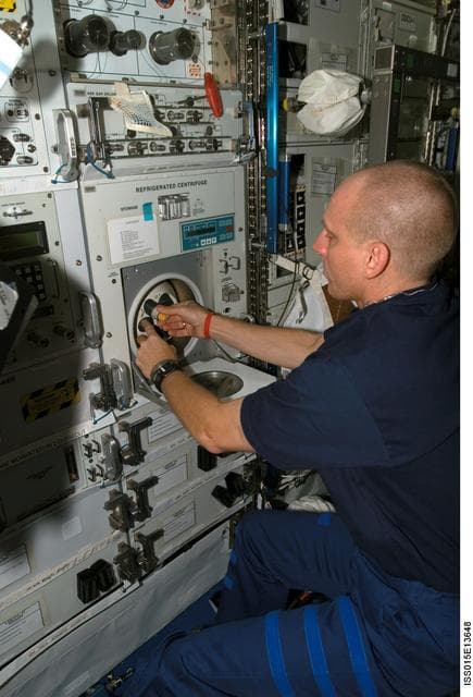 NASA image: Anderson works on the Nutrition Experiment during Expedition 15