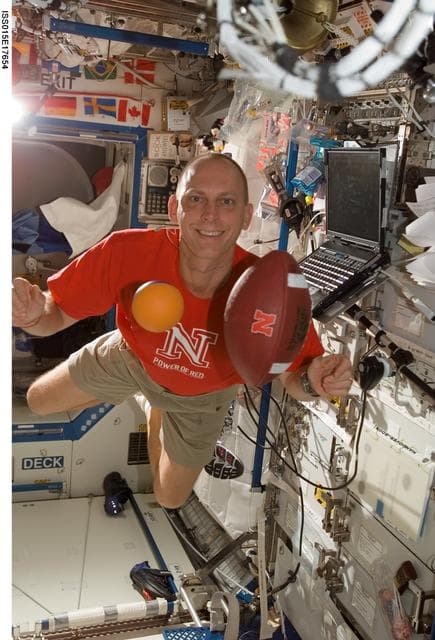 NASA image: Anderson poses for a photo in the US Lab during Expedition 15