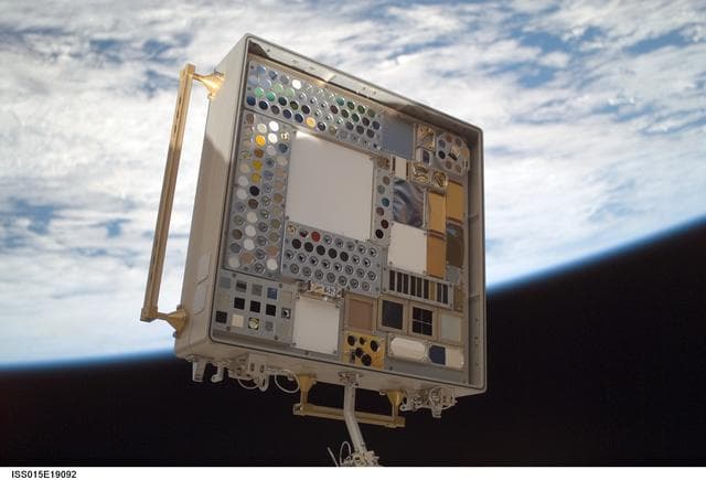 NASA image: View of MISSE PEC taken during a session of Expedition 15 EVA