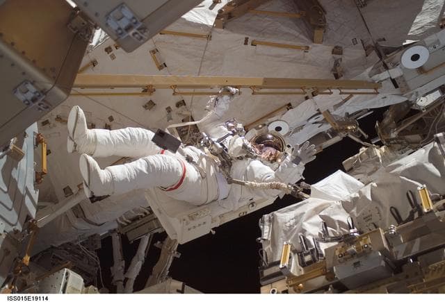 NASA image: View of Anderson during a session of EVA on Expedition 15