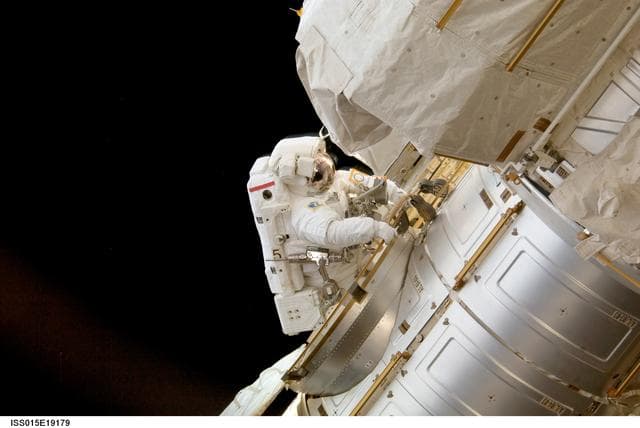 NASA image: View of Anderson entering the Node 1 CBM after a session of EVA on Expedition 15