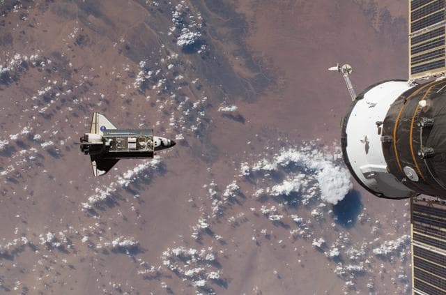 NASA image: Endeavour and Payload on approach to the ISS during the STS-118 Mission
