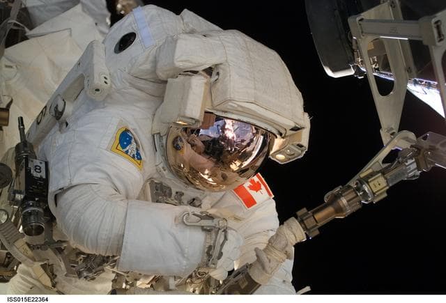 NASA image: View of MS Williams installing the new CMG during Expedition 15/STS-118 EVA 2