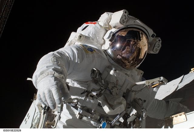 NASA image: View of MS Mastracchio during EVA 3 for Expedition 15 / STS-118 Joint Operations