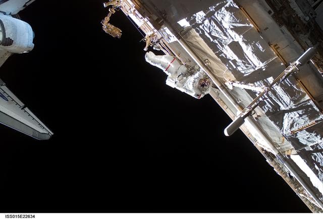 NASA image: MS Mastracchio during EVA 3 for Expedition 15 / STS-118 Joint Operations