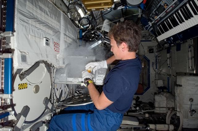 NASA image: Whitson working on the Nutrition Experiment during Expedition 15/Expedition 16